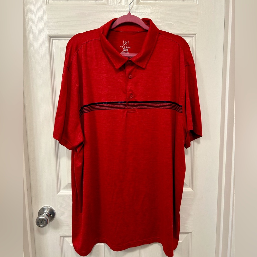George Red Polo Shirt with Stripes